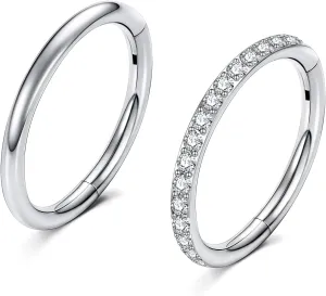 Nose Rings Hoops for Women Men Conch Hoop Earring Silver Gold 16g 18g Surgical Steel Tragus Nostril Helix Cartilage Clicker Ring Piercing Body Jewelry