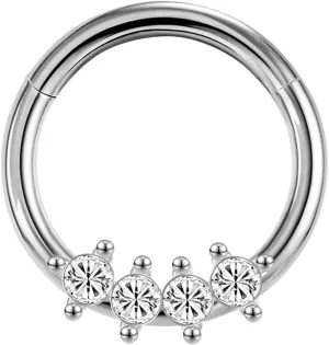 Nose Rings Hoops Septum Rings 16g Nose Piercings Jewelry 316L Surgical Steel Conch Rook Helix Piercing Jewelry CZ Cartilage Hoop Earring for Women