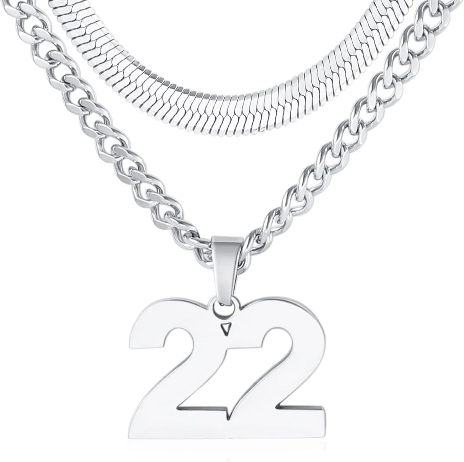 Number Necklace, Layered Necklace for Men Boys Kids, Number Necklace for Boy Athlete, 18 20 In Stainless Steels Chain for Men With Number Pendant, Basketball Football Baseball Number Necklaces for Boys
