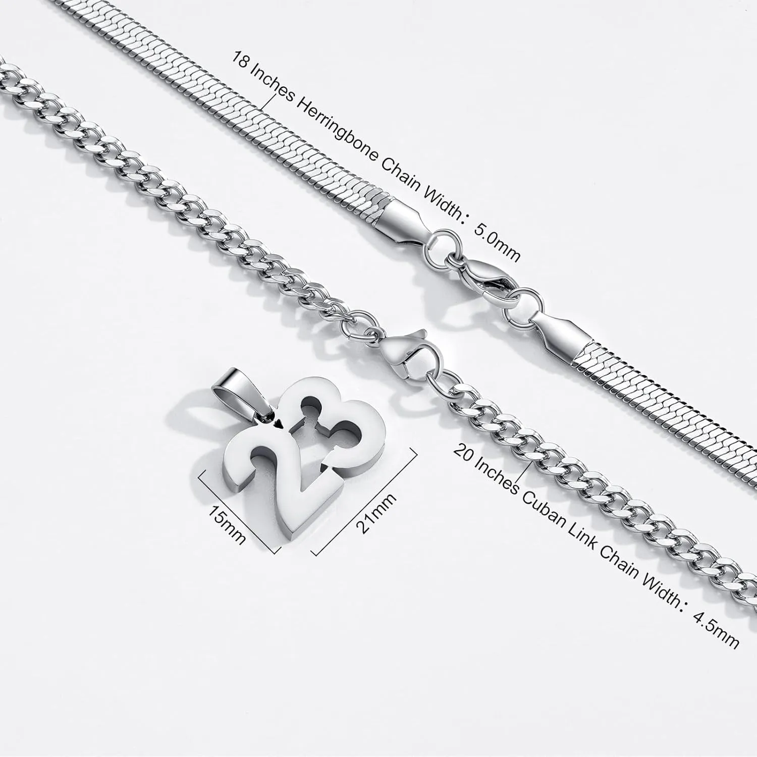 Number Necklace, Layered Necklace for Men Boys Kids, Number Necklace for Boy Athlete, 18 20 In Stainless Steels Chain for Men With Number Pendant, Basketball Football Baseball Number Necklaces for Boys