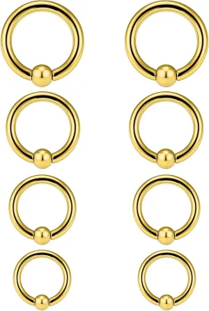 Ocptiy 6G 8G 12G 14G 16G Septum Ear Earrings Gauges Stretching Piercing Kit 316L Surgical Steel Internally Threaded Pierced Body Jewelry for Women 10mm 12mm 14mm 16mm