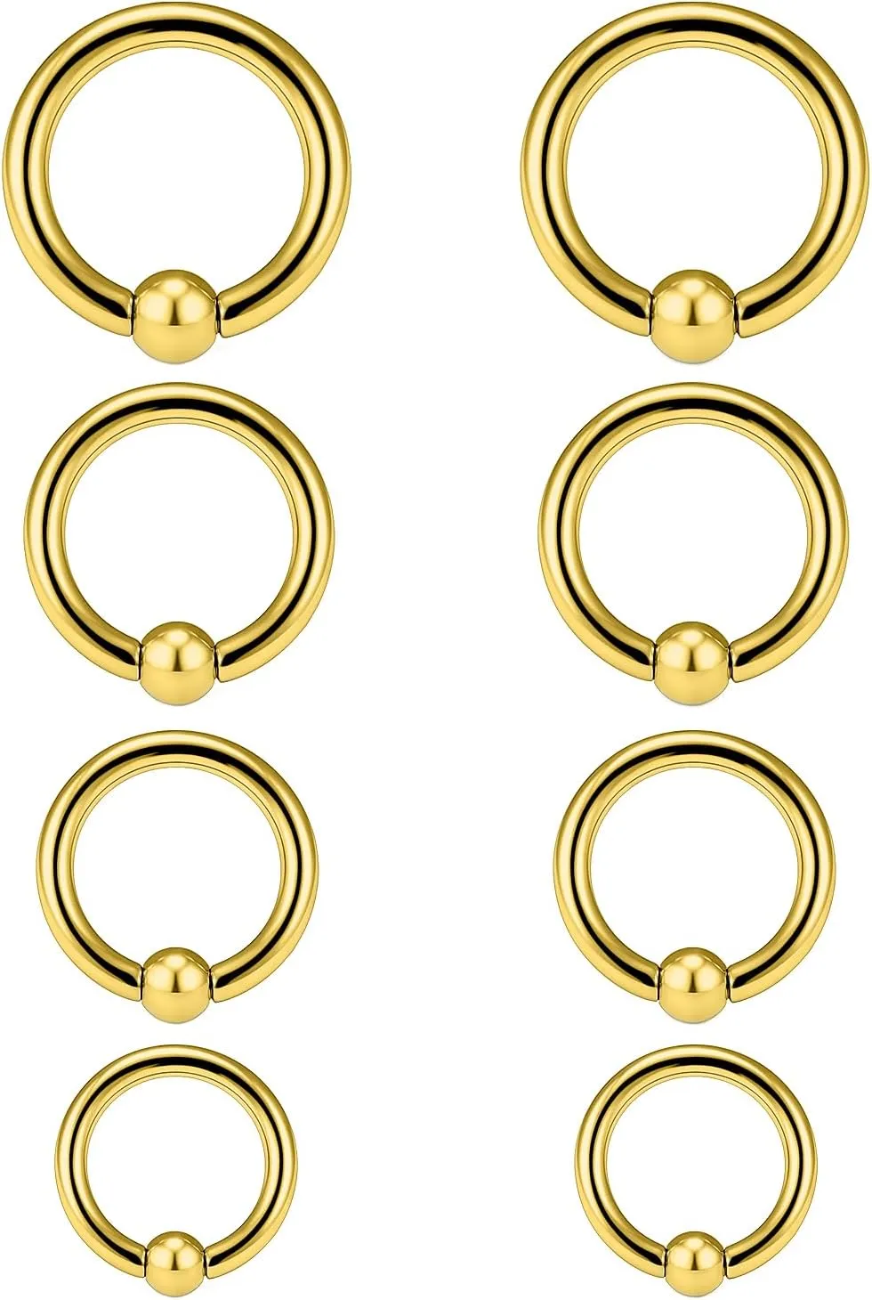 Ocptiy 6G 8G 12G 14G 16G Septum Ear Earrings Gauges Stretching Piercing Kit 316L Surgical Steel Internally Threaded Pierced Body Jewelry for Women 10mm 12mm 14mm 16mm