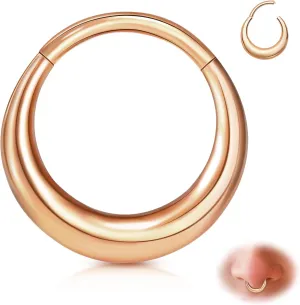 ONESING 16G Septum Rings Stainless Steel Nose Rings Hoops Clicker Septum Piercing Jewelry Silver/Gold Septum Jewelry Cartilage Helix Tragus Body Piercing for Women Men 8mm 10mm
