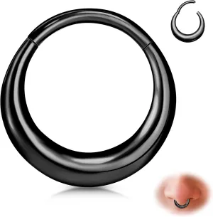 ONESING 16G Septum Rings Stainless Steel Nose Rings Hoops Clicker Septum Piercing Jewelry Silver/Gold Septum Jewelry Cartilage Helix Tragus Body Piercing for Women Men 8mm 10mm