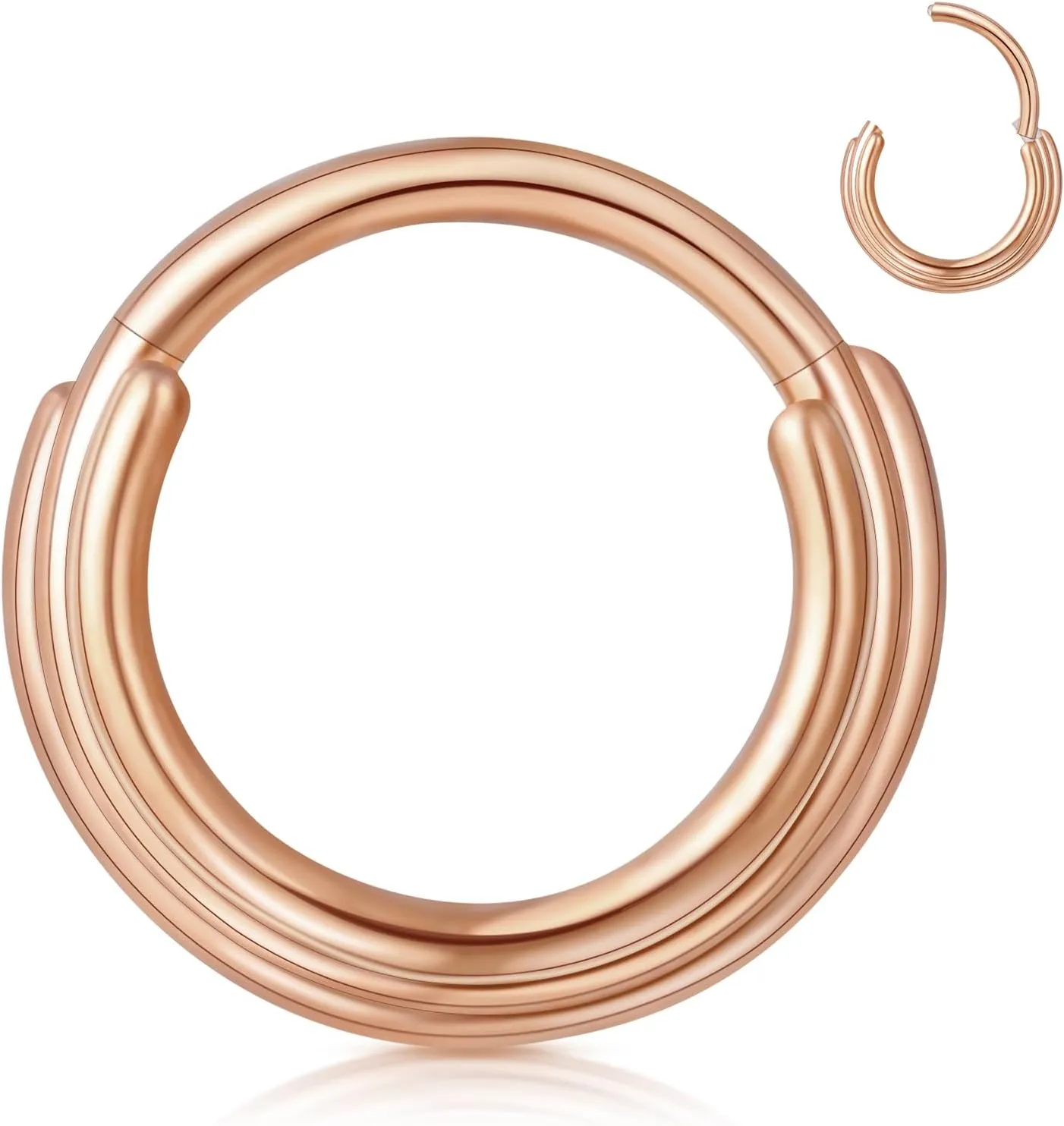 ONESING 16G Septum Rings Stainless Steel Nose Rings Hoops Clicker Septum Piercing Jewelry Silver/Gold Septum Jewelry Cartilage Helix Tragus Body Piercing for Women Men 8mm 10mm
