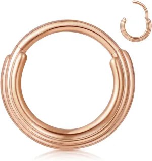 ONESING 16G Septum Rings Stainless Steel Nose Rings Hoops Clicker Septum Piercing Jewelry Silver/Gold Septum Jewelry Cartilage Helix Tragus Body Piercing for Women Men 8mm 10mm