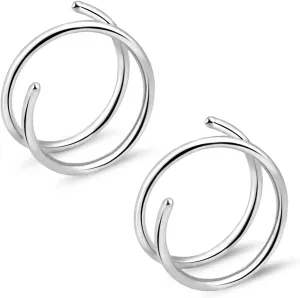 ONESING 20G Double Nose Ring Hoop for Single Piercing - 2-36 Pcs Jewelry for Women