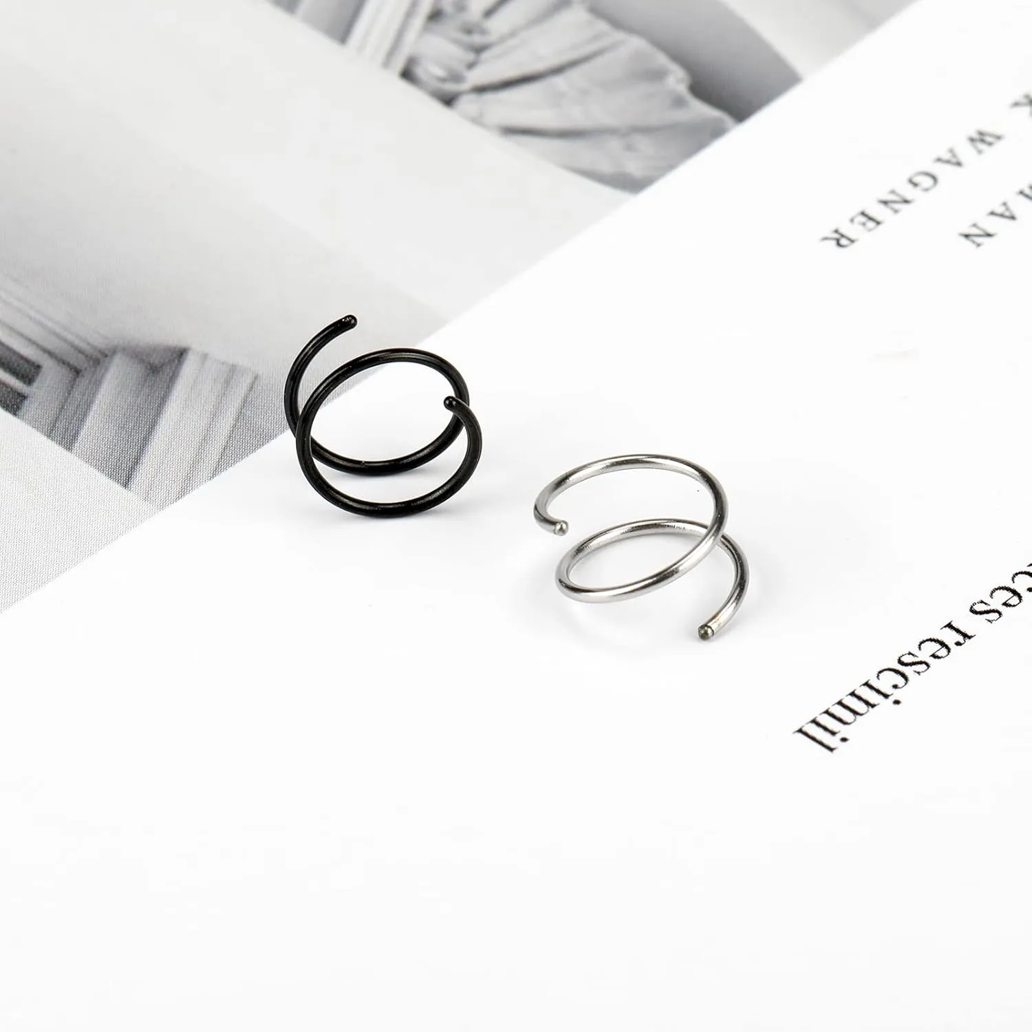 ONESING 20G Double Nose Ring Hoop for Single Piercing - 2-36 Pcs Jewelry for Women