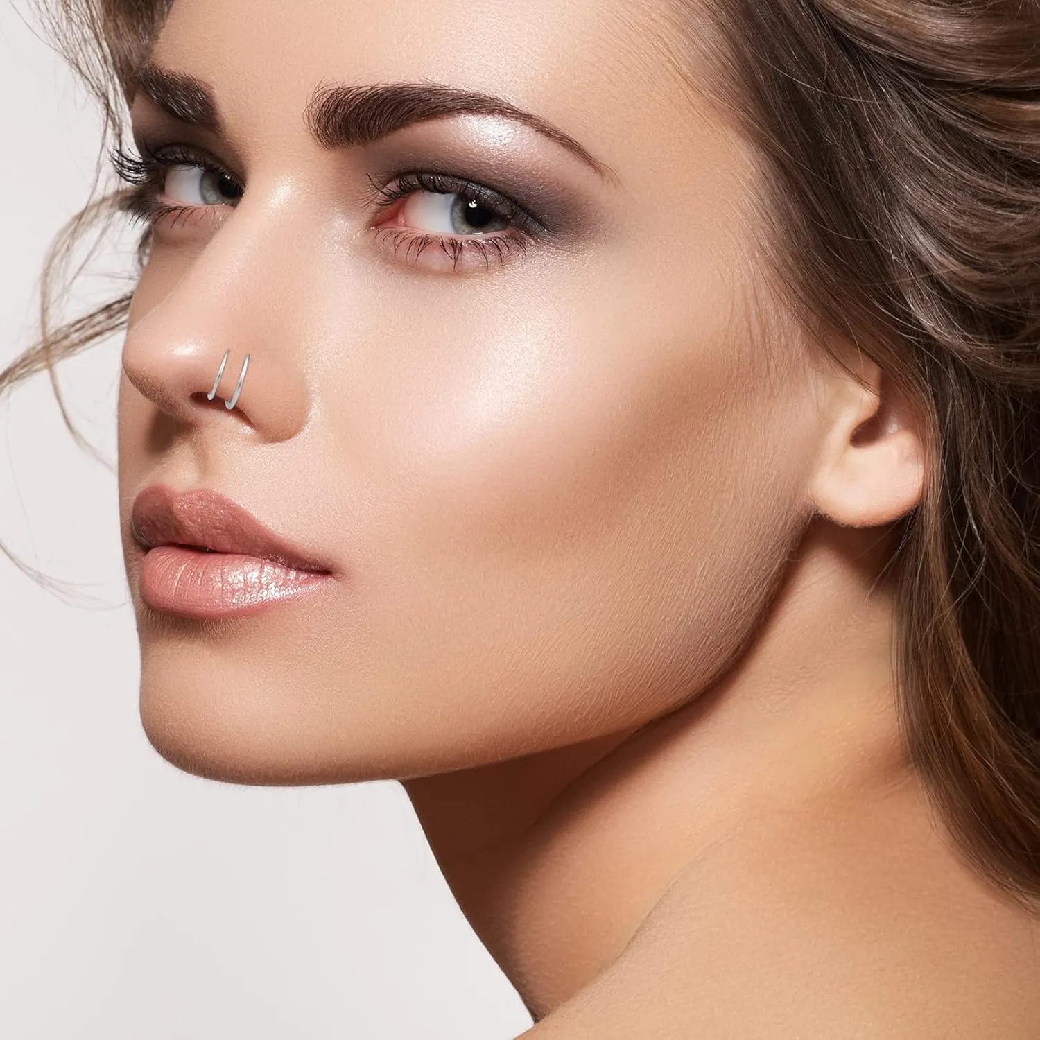ONESING 20G Double Nose Ring Hoop for Single Piercing - 2-36 Pcs Jewelry for Women