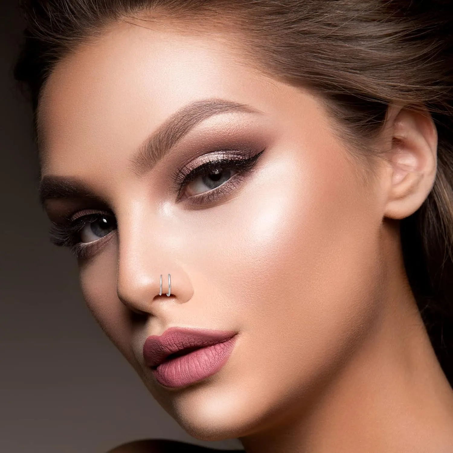 ONESING 20G Double Nose Ring Hoop for Single Piercing - 2-36 Pcs Jewelry for Women