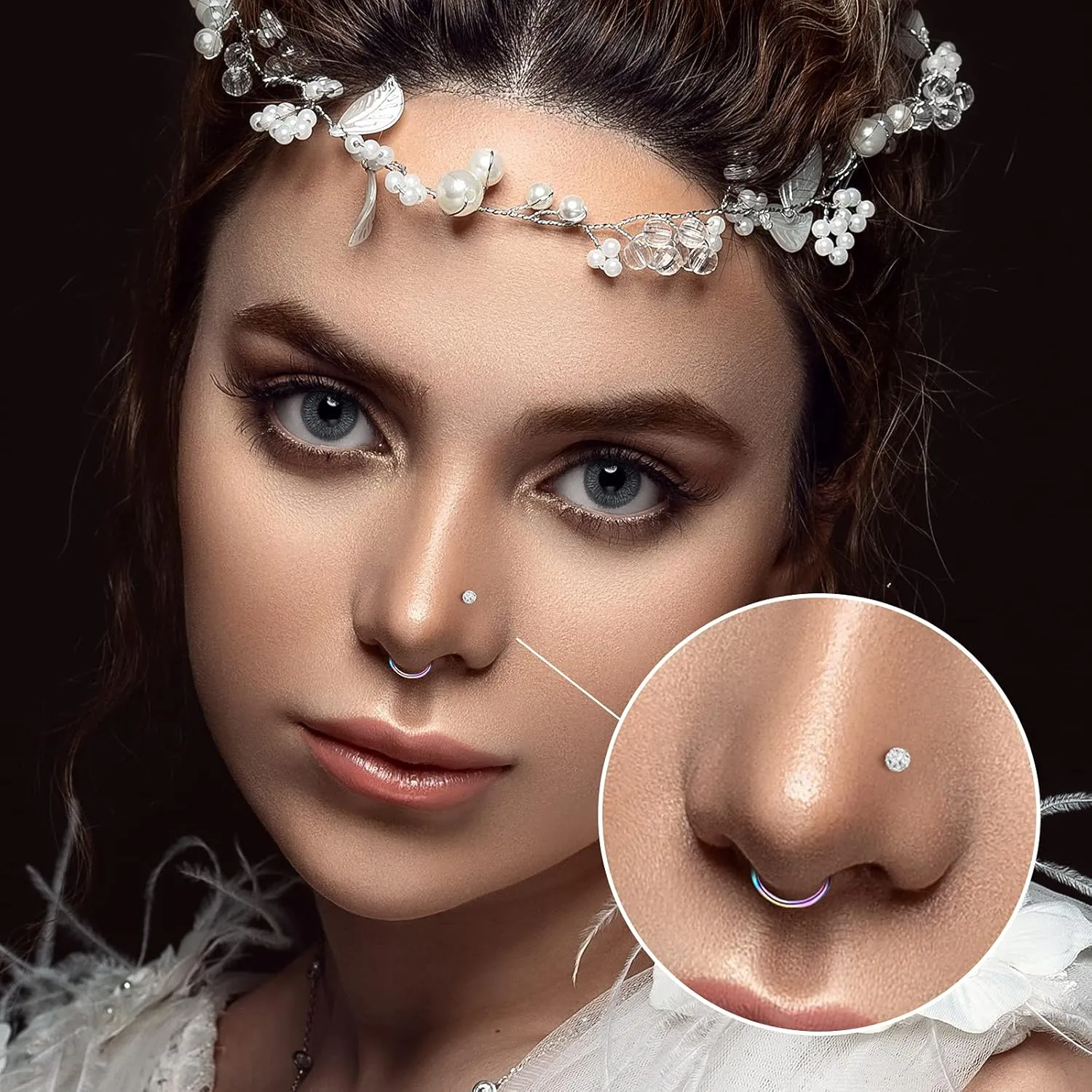 ONESING 35-70 PCS 18G 20G Nose Rings for Women & Men - Gold Hoops, L Shape, Studs & Screw - 316L Surgical Stainless Steel