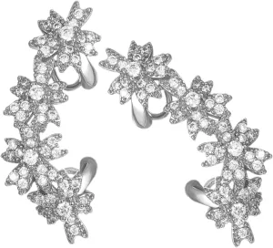 PartyKindom Cartilage Earring Clip Flower Ear Cuffs for Women No Piercing Fashion Ear Wraps 1 Pair