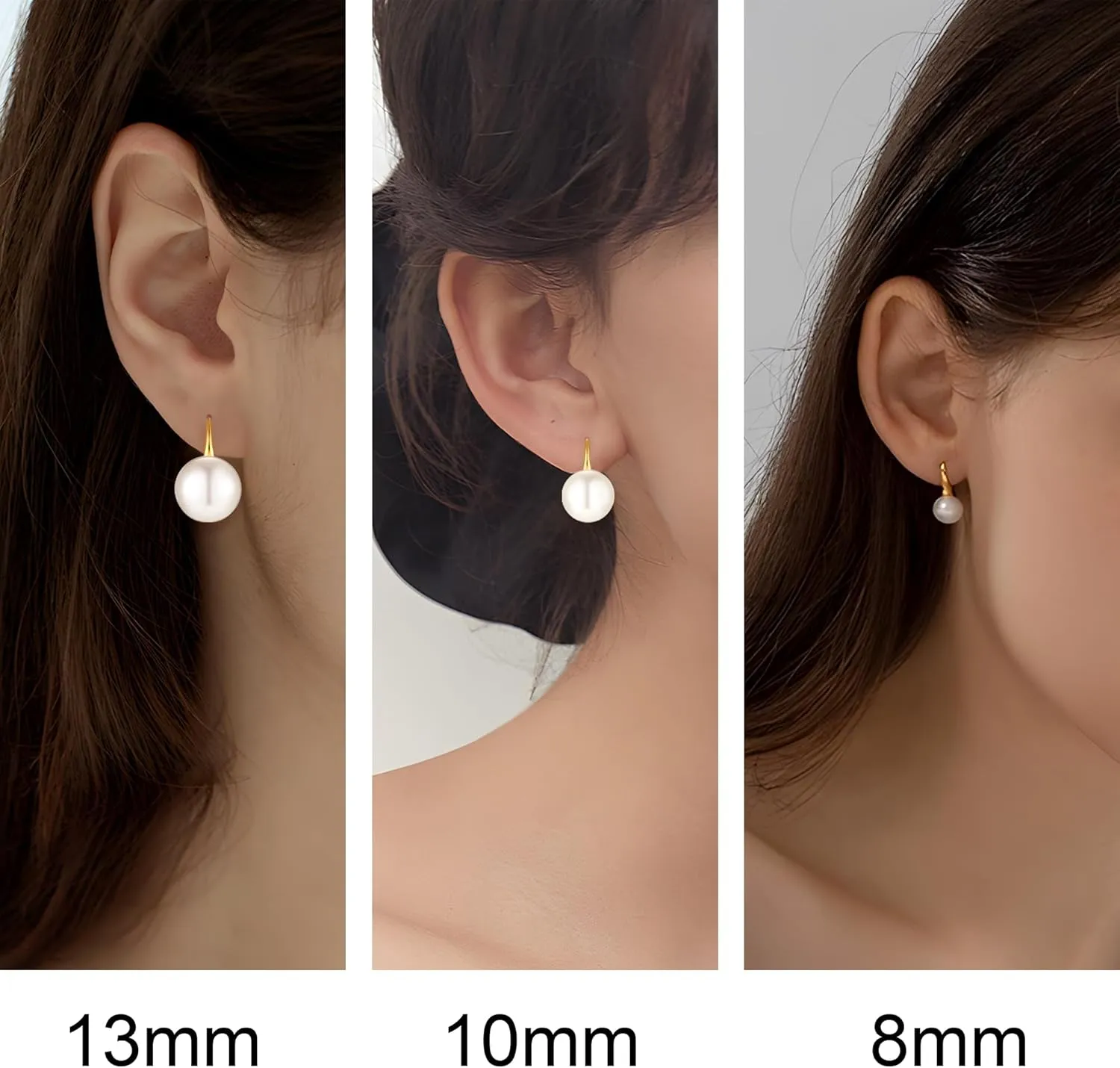 Pearl Earrings for Women Minimalist Pearl Drop Earrings Elegant Gold Leverback Pearl Dangle Earrings Wedding jewelry Bridesmaid Gifts