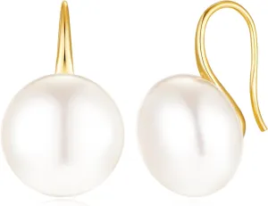 Pearl Earrings for Women Minimalist Pearl Drop Earrings Elegant Gold Leverback Pearl Dangle Earrings Wedding jewelry Bridesmaid Gifts