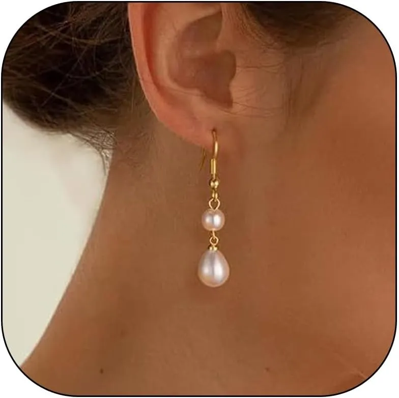 Pearl Earrings for Women Wedding Earrings Rhinestone Pearl Dangle Drop Earrings Bridesmaid Earrings Trendy Pearl Jewelry Gift Wedding Bride Jewelry Accessories for Women