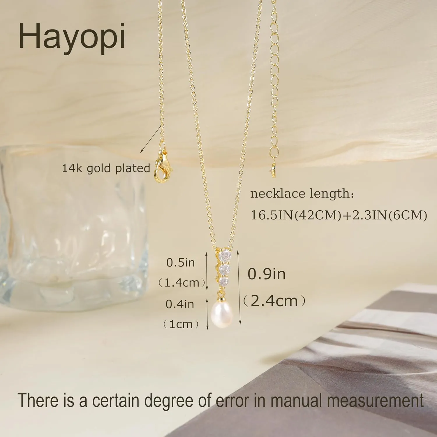 Pearl Necklace for Women Trendy,14k Gold Plated Necklace Dainty Wedding Necklace Small Cute Choker Necklace Beaded Lariat Drop Necklace Vintage Waterproof Jewelry for Women Gold Jewelry Fashion Gifts