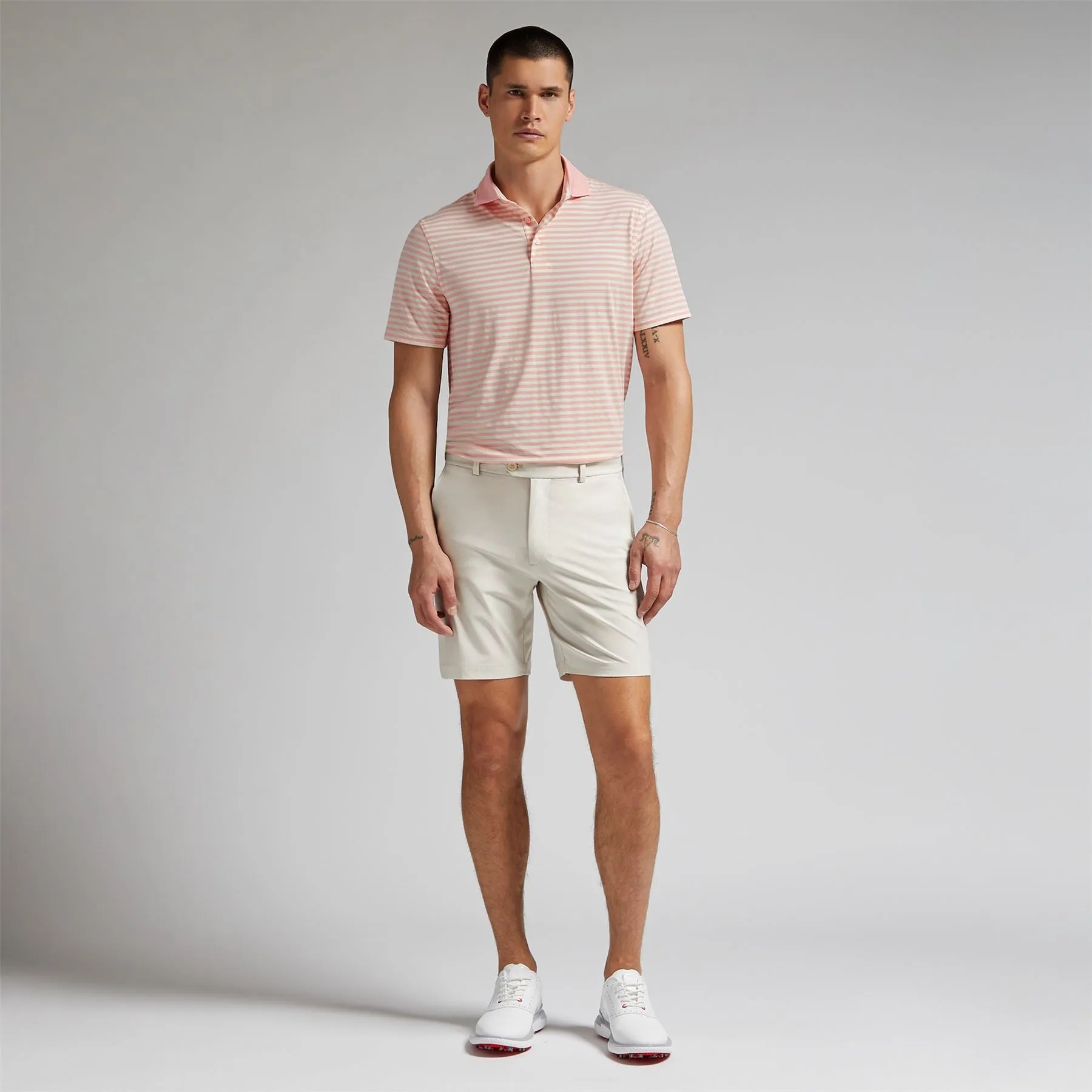Perforated Stripe Tech Jersey Polo Amour - AW24