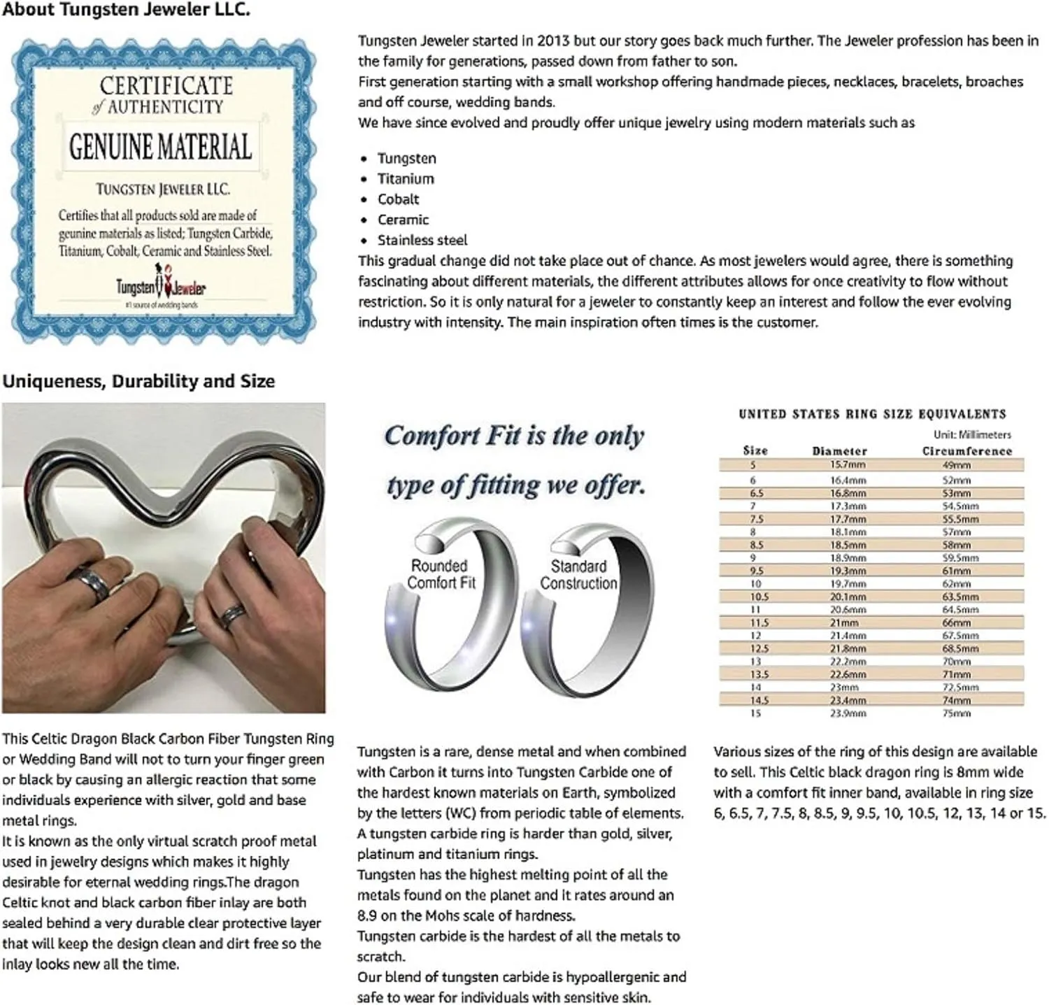 Personalized engraving Ring for Men and Ring for Women tungsten Band Rings 8mm Black IP Plated Brushed Hammered Center Wedding Band Ring Ideal Rings for couples