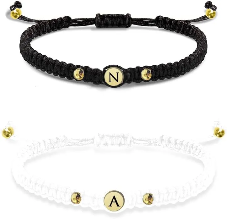 Personalized Matching Bracelets for Couples Custom Name Couple Bracelets Adjustable Couple Jewelry Valentine's Gifts for Boyfriend and Girlfriend