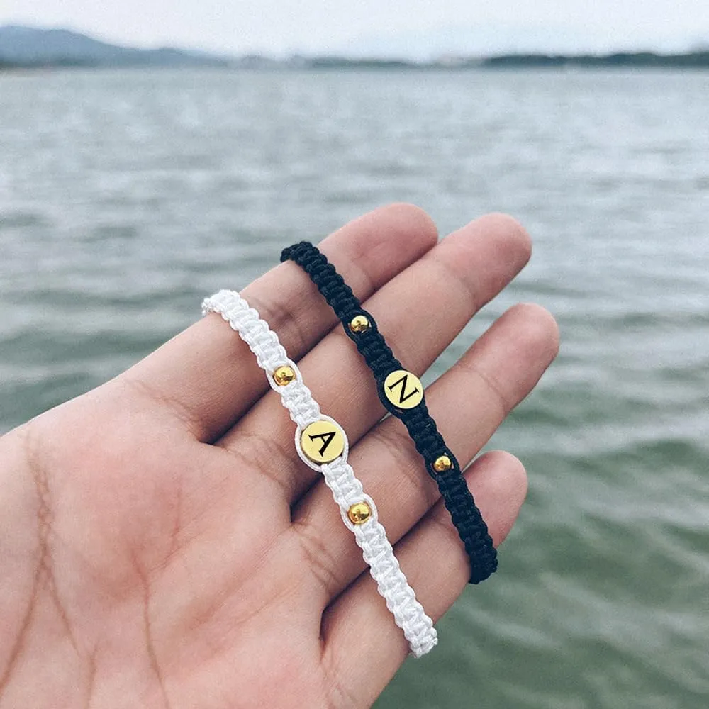 Personalized Matching Bracelets for Couples Custom Name Couple Bracelets Adjustable Couple Jewelry Valentine's Gifts for Boyfriend and Girlfriend