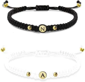 Personalized Matching Bracelets for Couples Custom Name Couple Bracelets Adjustable Couple Jewelry Valentine's Gifts for Boyfriend and Girlfriend