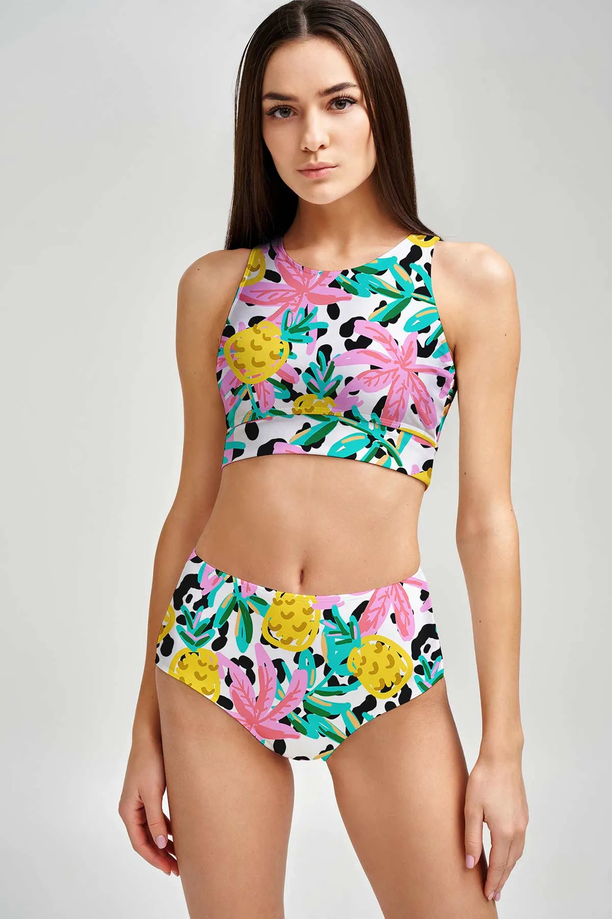 Pineapple Feast Cara High-Waist Hipster Bikini Bottom - Women