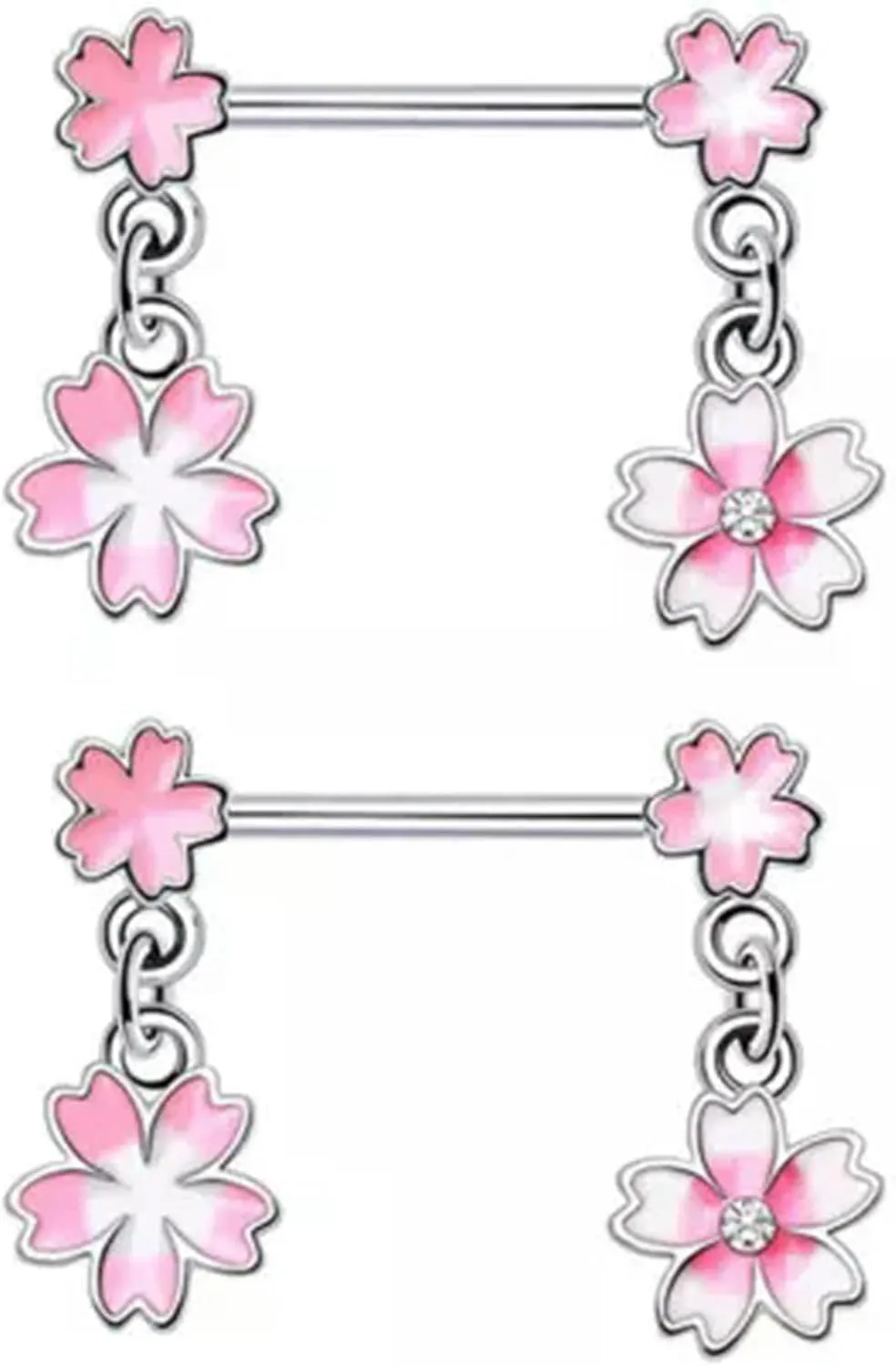 Pink Belly Button Navel Ring Stud Stainles Steel Piercing Lip Ring Body Jewelry-Zircon Navel Ring