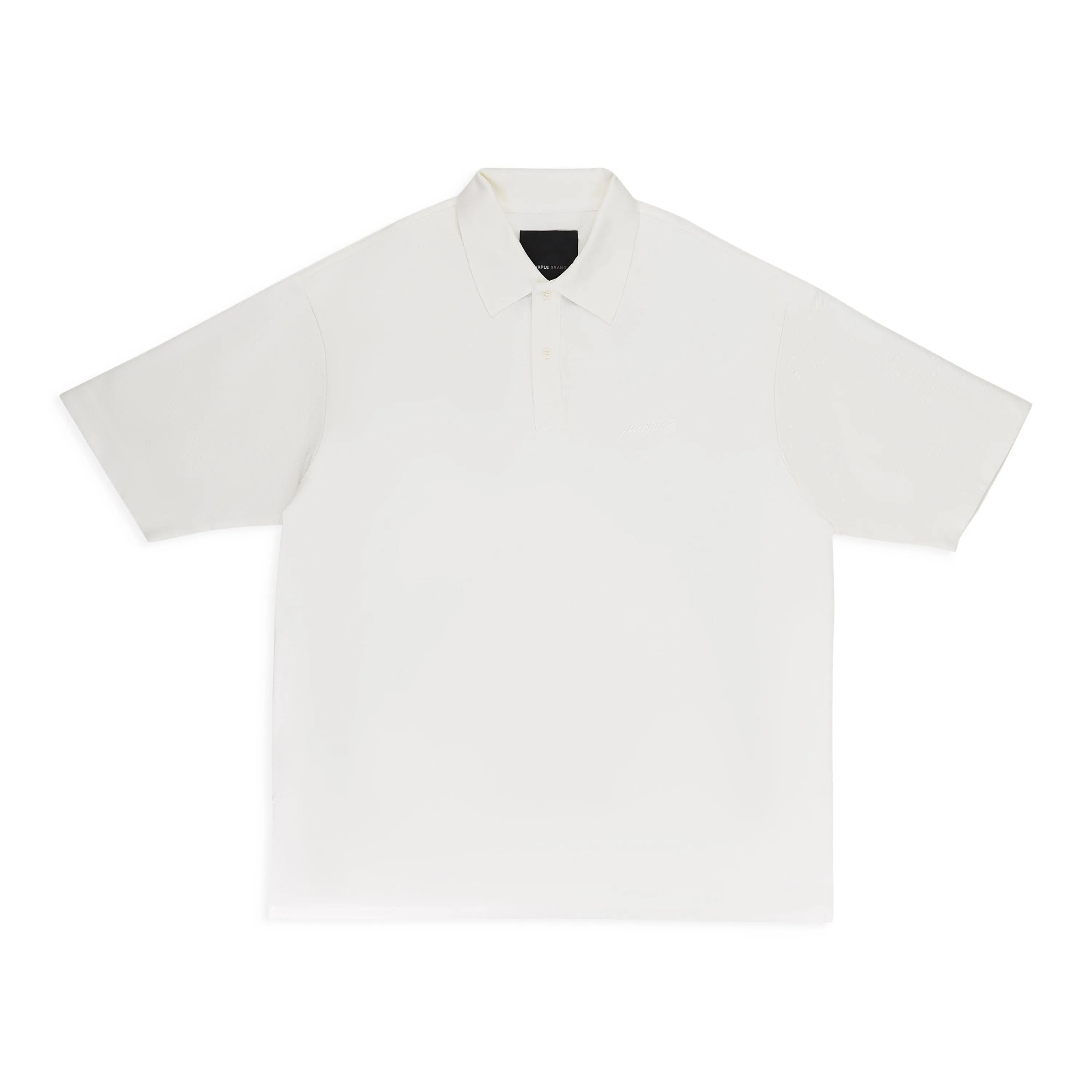 PIQUE OVERSIZED POLO WHITE POLO SHIRTS