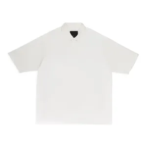 PIQUE OVERSIZED POLO WHITE POLO SHIRTS