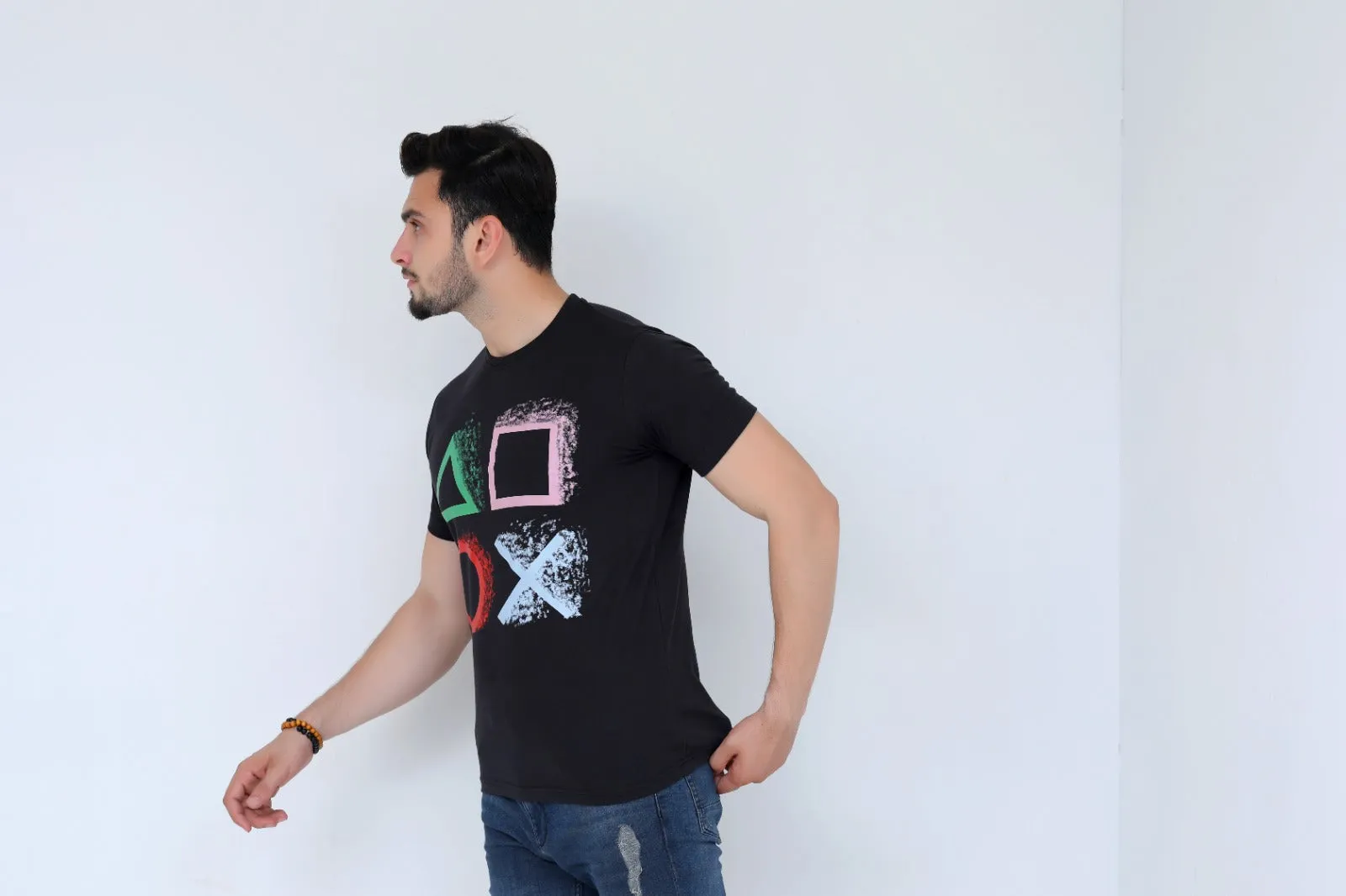 PlayStation Printed Tee For Him.MTST-0169Blk