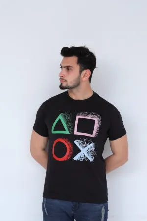 PlayStation Printed Tee For Him.MTST-0169Blk