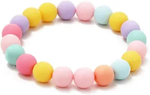 POYAMUSE Adorable Y2K Acrylic Beaded Jewelry for Women, Colorful Rainbow Flower Heart Charm Bracelet Set, Preppy Friendship Bracelets Jewelry for Women