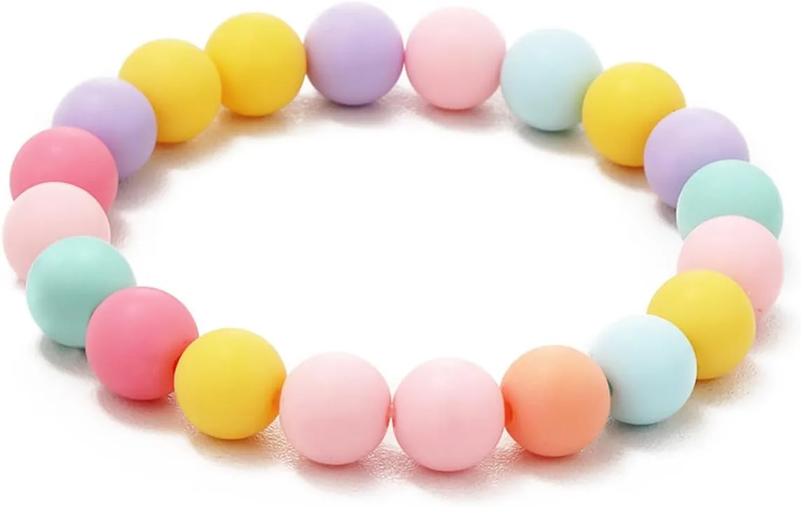 POYAMUSE Adorable Y2K Acrylic Beaded Jewelry for Women, Colorful Rainbow Flower Heart Charm Bracelet Set, Preppy Friendship Bracelets Jewelry for Women