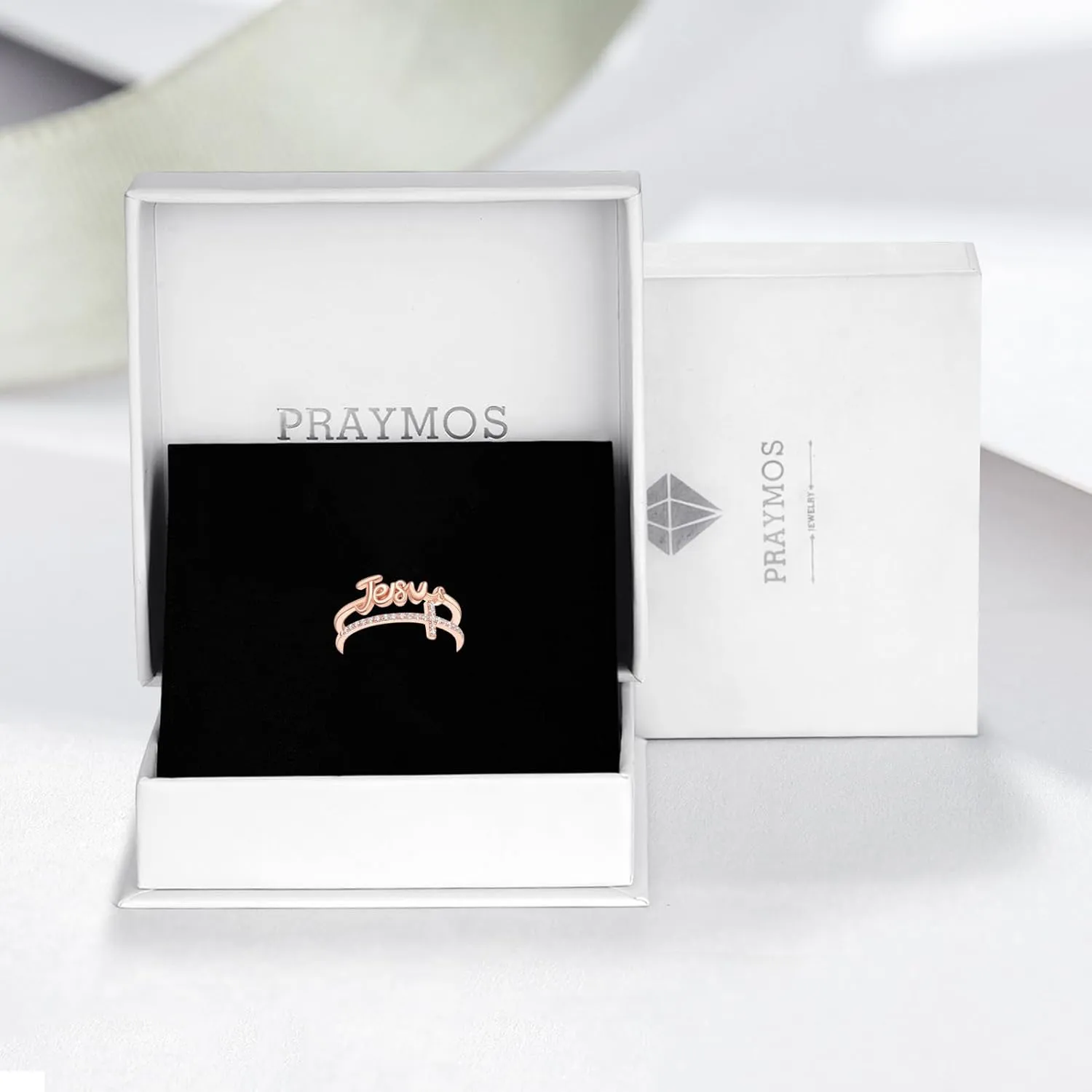 PRAYMOS Sterling Silver Adjustable Rings Fearless/Faith/Jesus Ring Christian Religious Rings Confirmation Jewelry Gifts