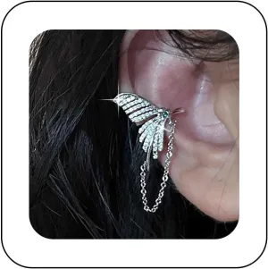 Punk Cz Butterfly Ear Cuff Earrings Crystal Butterfly Cuff Wrap Earrings Silver Butterfly Wing Cartilage Cuff Earrings Rhinestone Butterfly Crawler Cuff Earrings No Piercing Earrings Jewelry