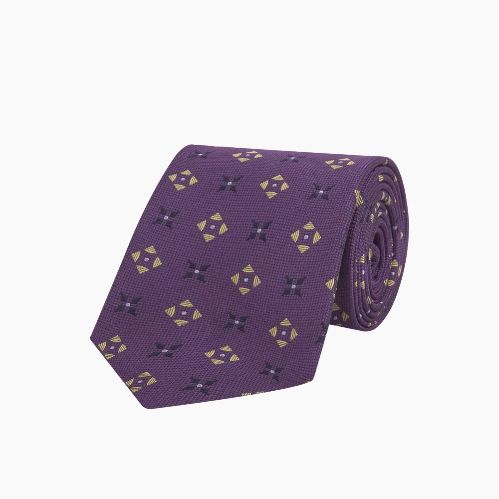 Purple Crosses Silk Tie