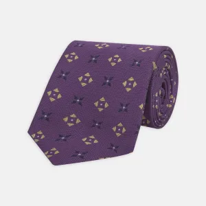 Purple Crosses Silk Tie