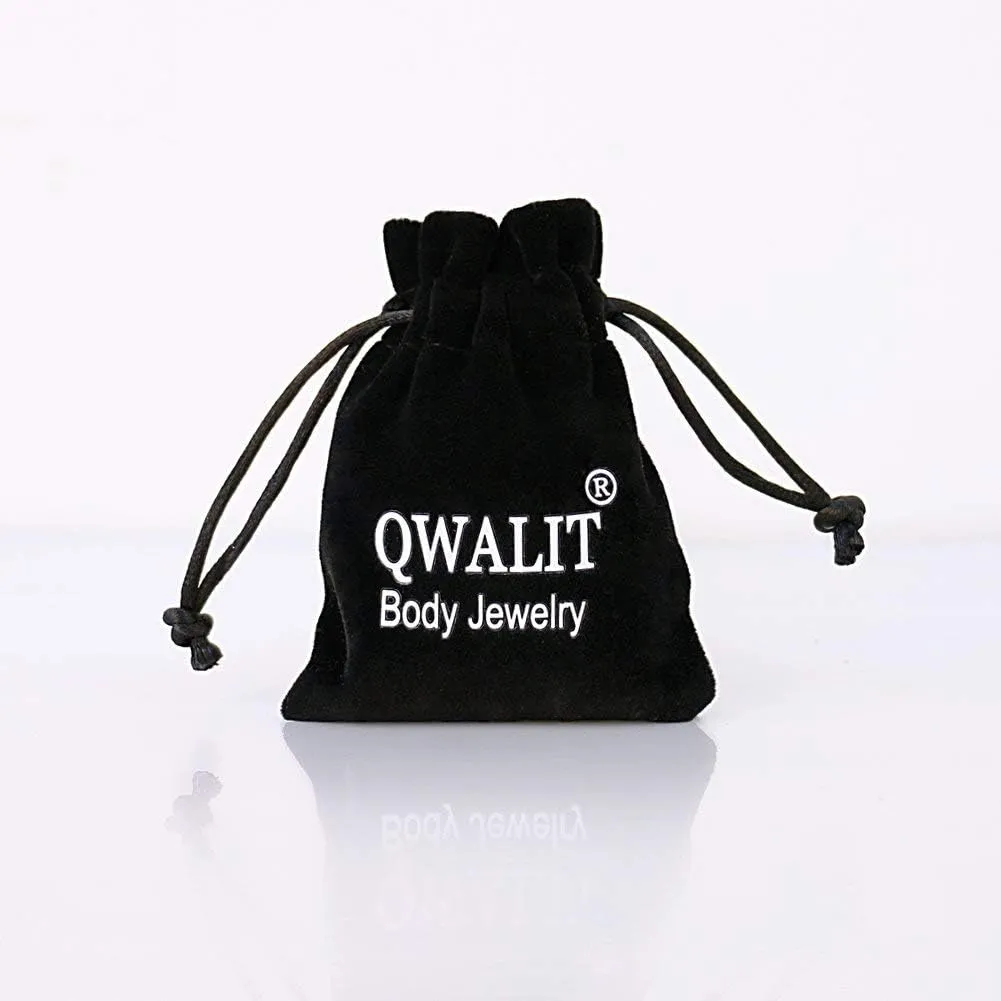 QWALIT Nipple Ring Stainless Steel Non Piercing Nipple Rings Nipplerings with Choker Chain Faux Body Piercing Jewelry for Women