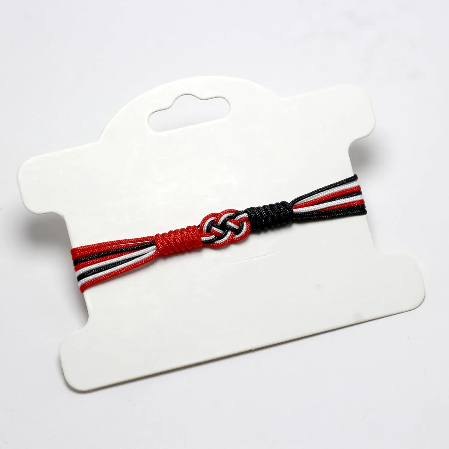 Red, White and Black Patriotic Infinity String Bracelet, Yemen, Limousin, Berlin, Amsterdam and More Flag Color Bracelet, Surfer Wrist Wrap Bracelet Lucky and Protection