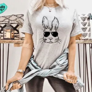Retro Cool Bunny Sunglasses - Easter  - Unisex T-shirt.