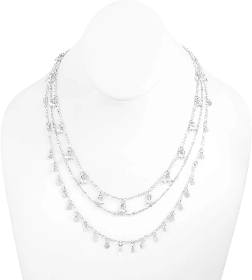 RIAH FASHION Bohemian Multi Layer Statement Necklace - Gypsy Layered Strand Drape Long Y Chain Bar Feather Pendant Drop Lariat