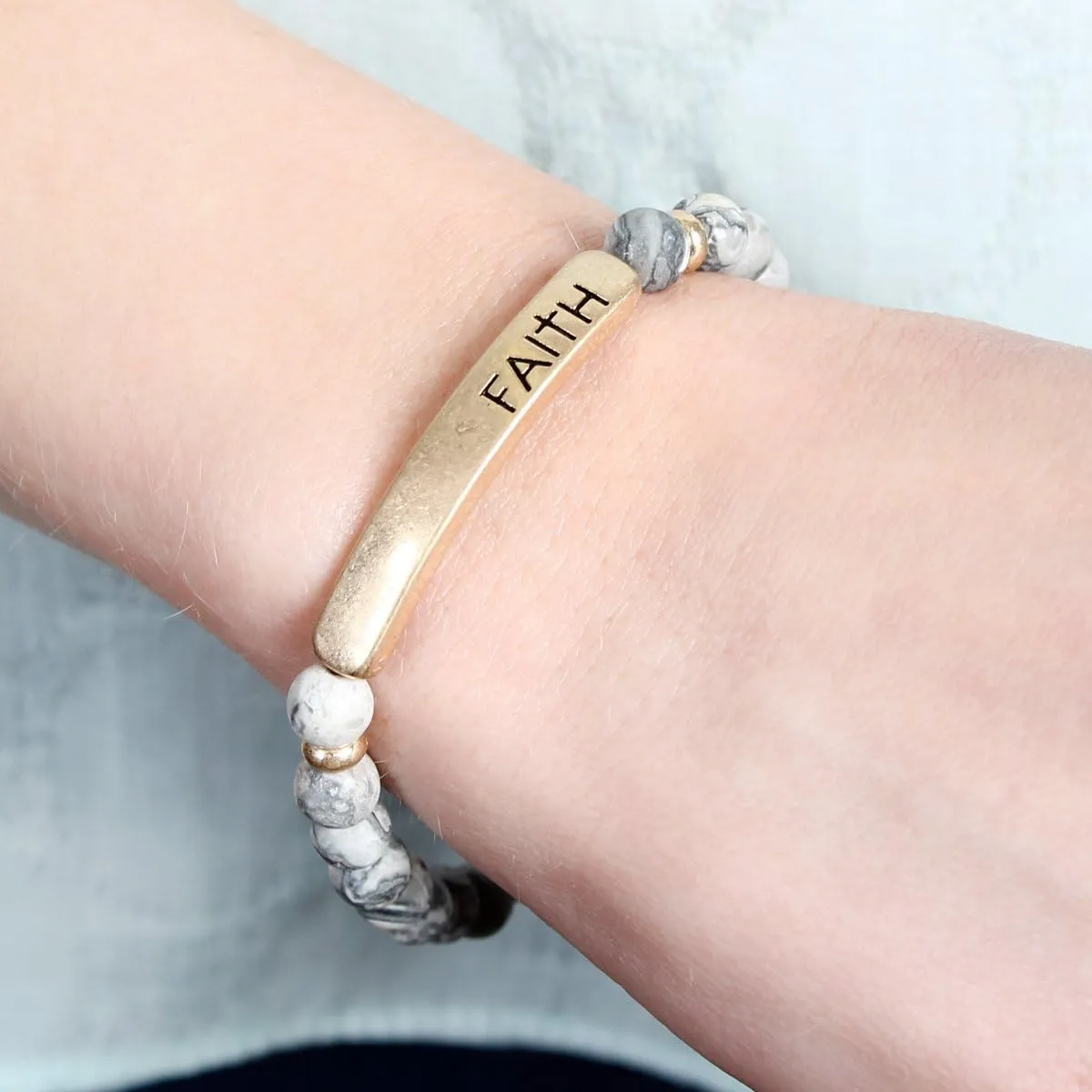 RIAH FASHION Bohemian Natural Semi Precious Stone Bead Bracelet - Healing Gem Chakra Prayer Friendship Cuff Bangle Faceted Jewel Charm