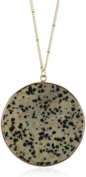 RIAH FASHION Bohemian Natural Stone Bead Long Necklace - Multi Layer Drape, Sparkly Crystal, Genuine Wood Pendant Charm Statement Chain