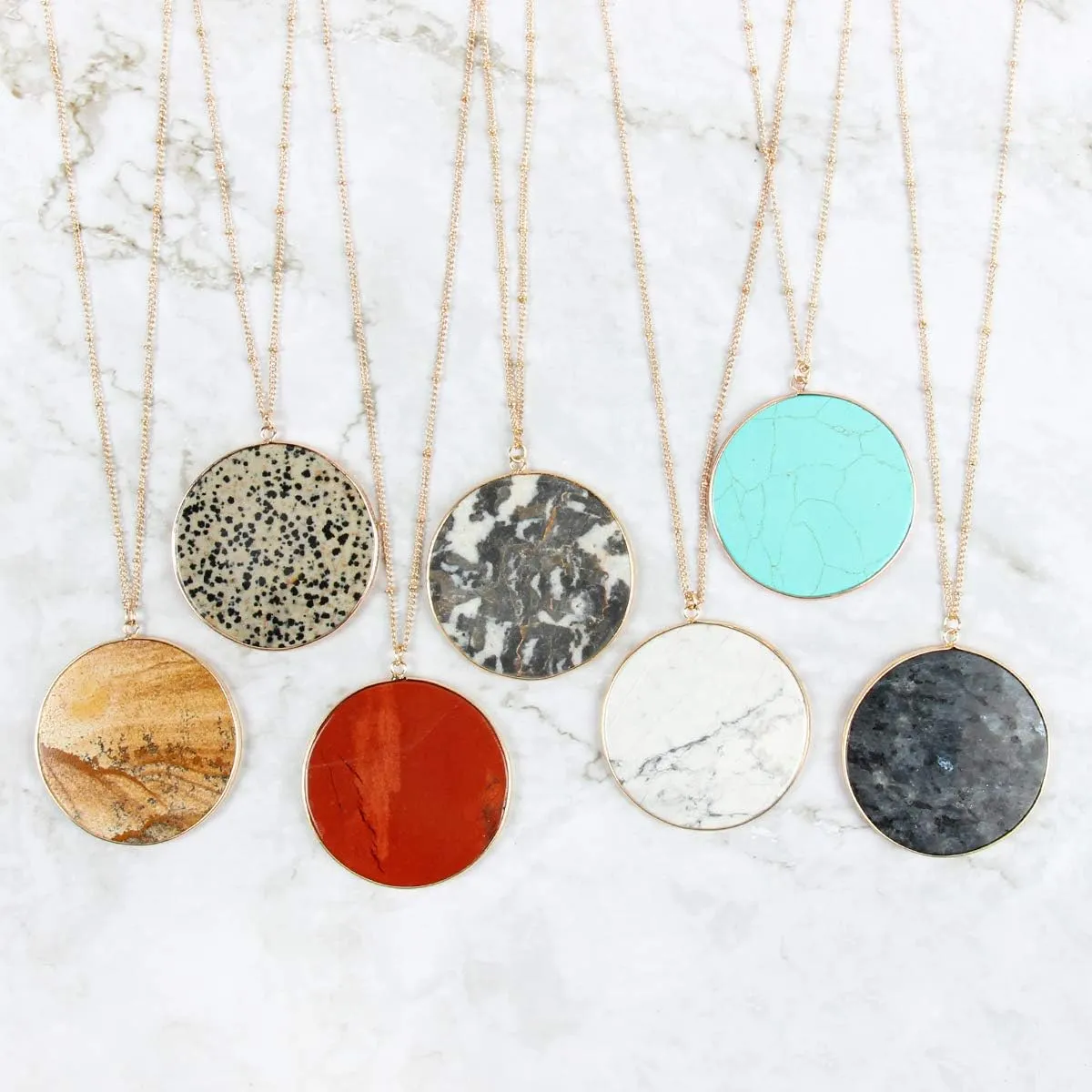 RIAH FASHION Bohemian Natural Stone Bead Long Necklace - Multi Layer Drape, Sparkly Crystal, Genuine Wood Pendant Charm Statement Chain