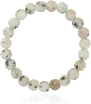 RIAH FASHION Stone Beaded Stretch Yoga Prayer Friendship Bracelet - Healing Lava Semi Precious Natural Gem Quartz, Mermaid Glass Glowing Bead Strand Bangle Cuff