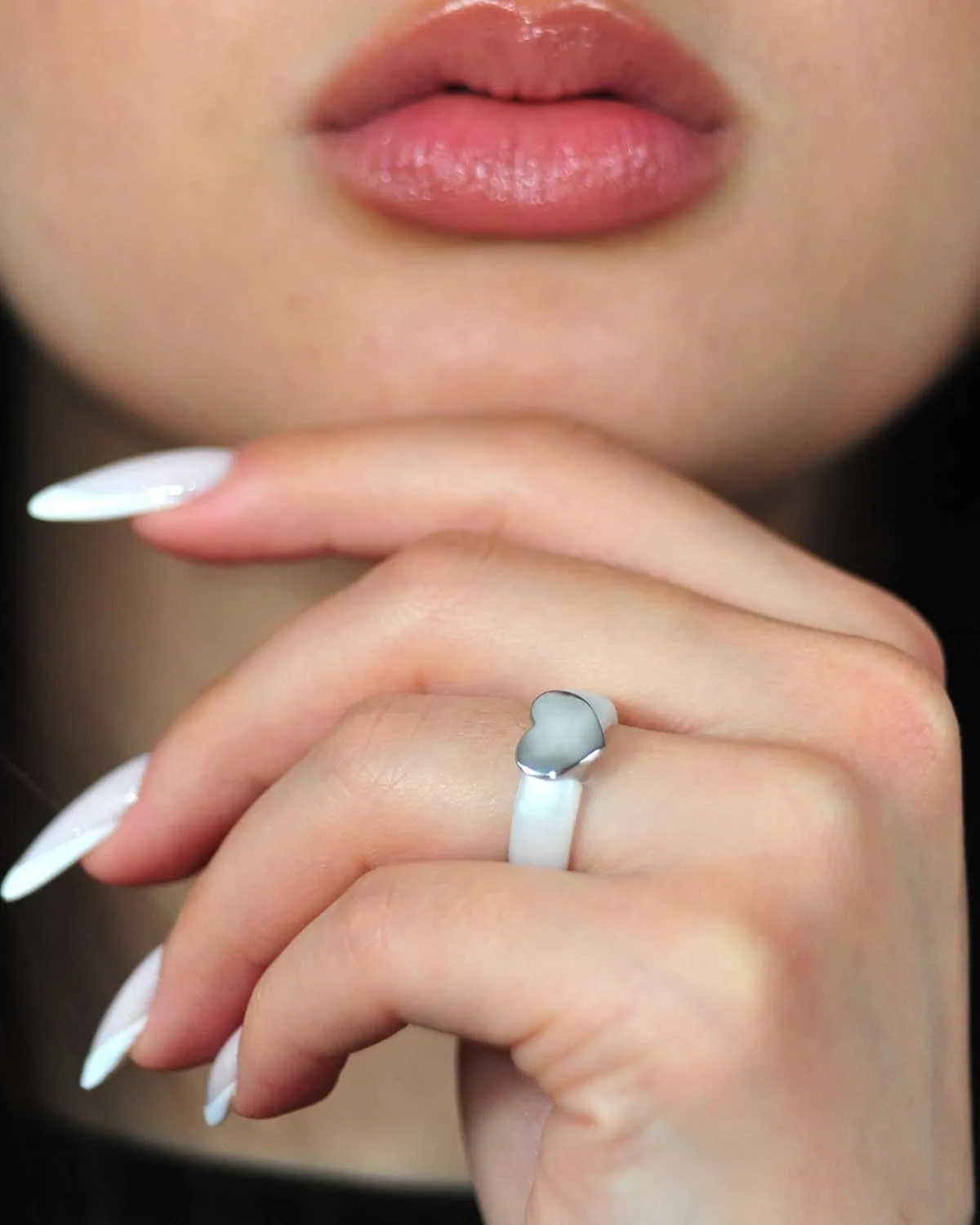 Rinfit Womens Silicone Wedding Ring with Stainless Steel Heart - Silicone Engagement Ring for Women - Heart Collection - U.S. Design Patent Pending