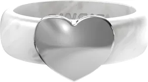 Rinfit Womens Silicone Wedding Ring with Stainless Steel Heart - Silicone Engagement Ring for Women - Heart Collection - U.S. Design Patent Pending