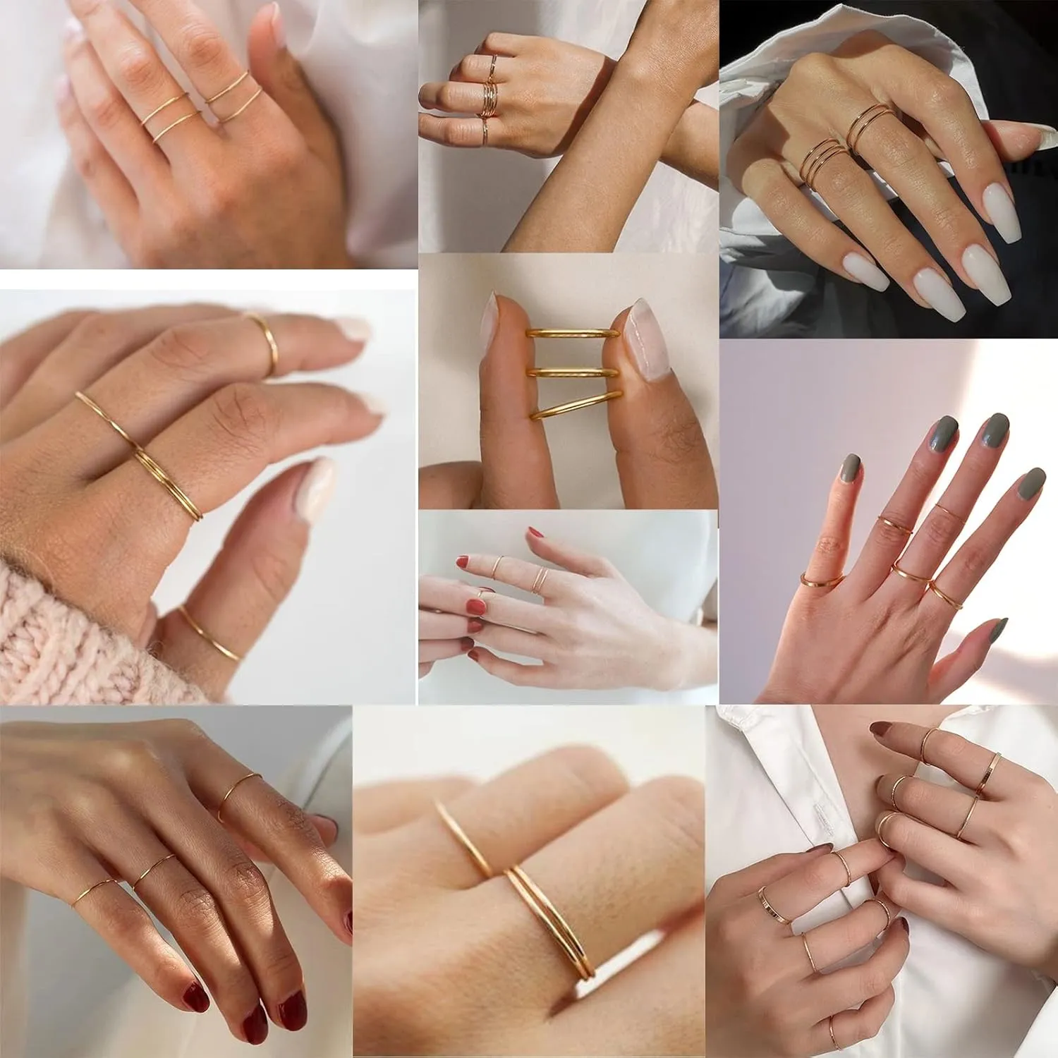 Rings for Teen Girls, Silver Knuckle Rings Womens Rings Tungsten 2mm Thin Plain Stackable Band Ring