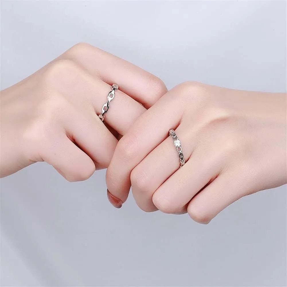 Rings Statement Rings Fashion Gifts Sterling Silver Couple Ring Love Wedding Engagement Promise Ring Party for Women Fashionable, Easy to wear