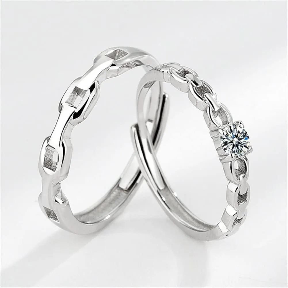 Rings Statement Rings Fashion Gifts Sterling Silver Couple Ring Love Wedding Engagement Promise Ring Party for Women Fashionable, Easy to wear